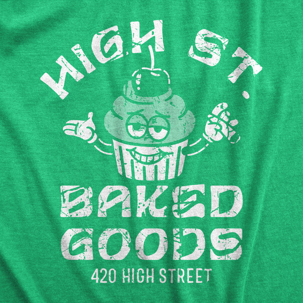 Mens High Street Baked Goods T Shirt Funny 420 Pot Lovers Bakery Joke Tee For Guys Image 2