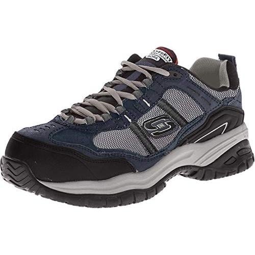 SKECHERS WORK Mens Relaxed Fit Soft Stride Grinnel Composite Toe Work Shoe Navy/Grey - 77013-NVGY Navy / Grey Image 1