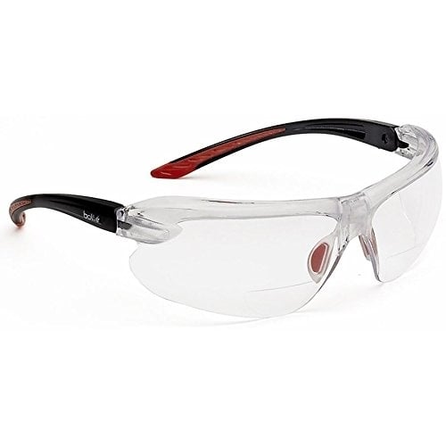 Bolle Safety Iri-S Safety Glasses with 2.50 DiopterBlack and Red FrameClear Lenses Image 2