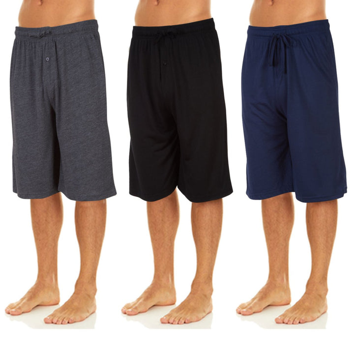 DARESAY Mens Lounge Pants- Soft Cotton Jersey Knit Lounge BottomsMens Pajama Pants With 2 Deep Side Pockets3-Pack Image 3