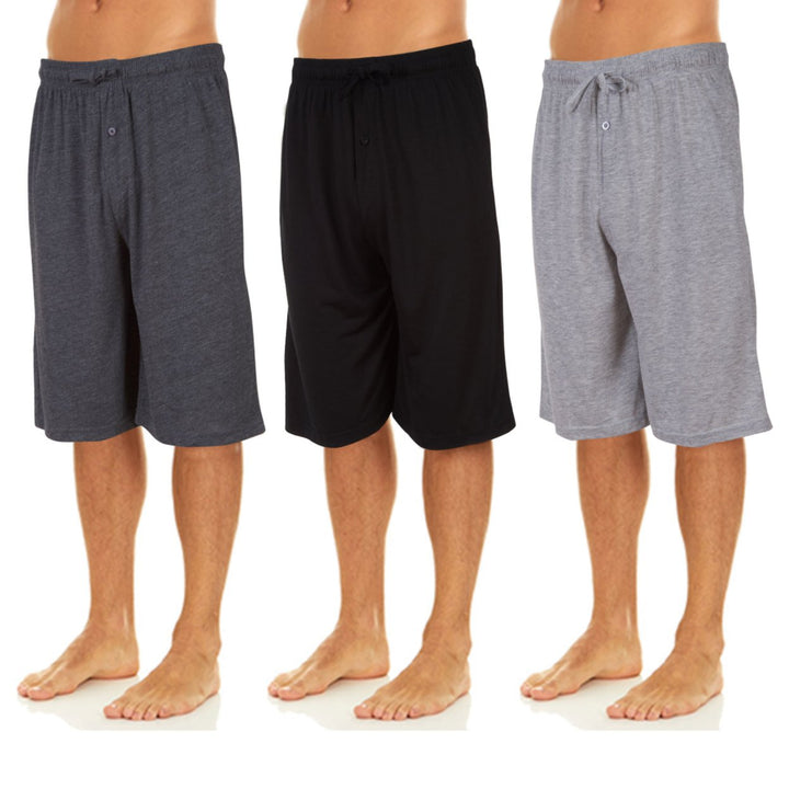 DARESAY Mens Lounge Pants- Soft Cotton Jersey Knit Lounge BottomsMens Pajama Pants With 2 Deep Side Pockets3-Pack Image 4