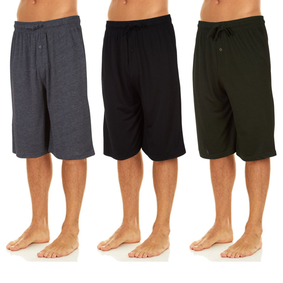 DARESAY Mens Lounge Pants- Soft Cotton Jersey Knit Lounge BottomsMens Pajama Pants With 2 Deep Side Pockets3-Pack Image 6