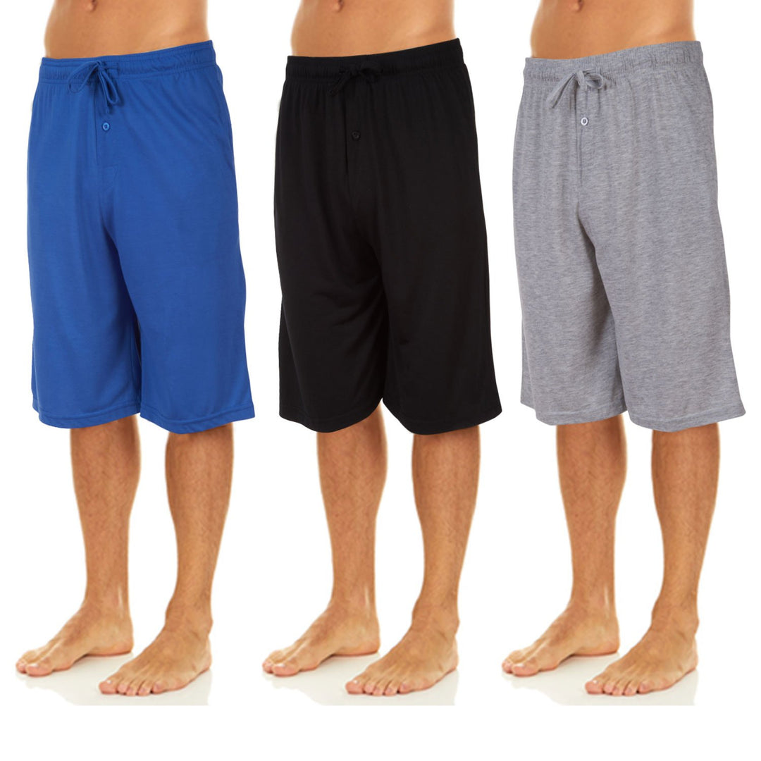 DARESAY Mens Lounge Pants- Soft Cotton Jersey Knit Lounge BottomsMens Pajama Pants With 2 Deep Side Pockets3-Pack Image 1
