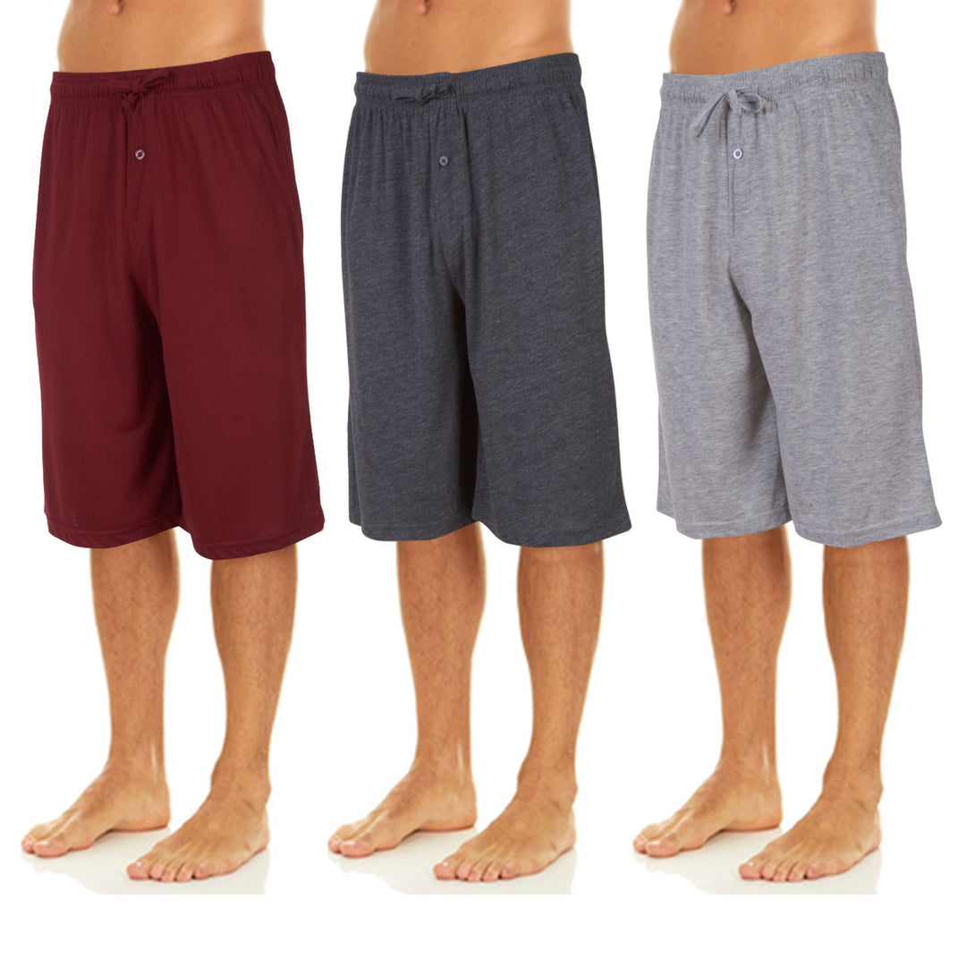 DARESAY Mens Lounge Pants- Soft Cotton Jersey Knit Lounge BottomsMens Pajama Pants With 2 Deep Side Pockets3-Pack Image 9