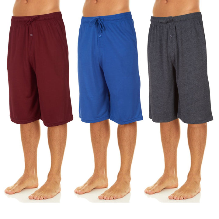 DARESAY Mens Lounge Pants- Soft Cotton Jersey Knit Lounge BottomsMens Pajama Pants With 2 Deep Side Pockets3-Pack Image 10