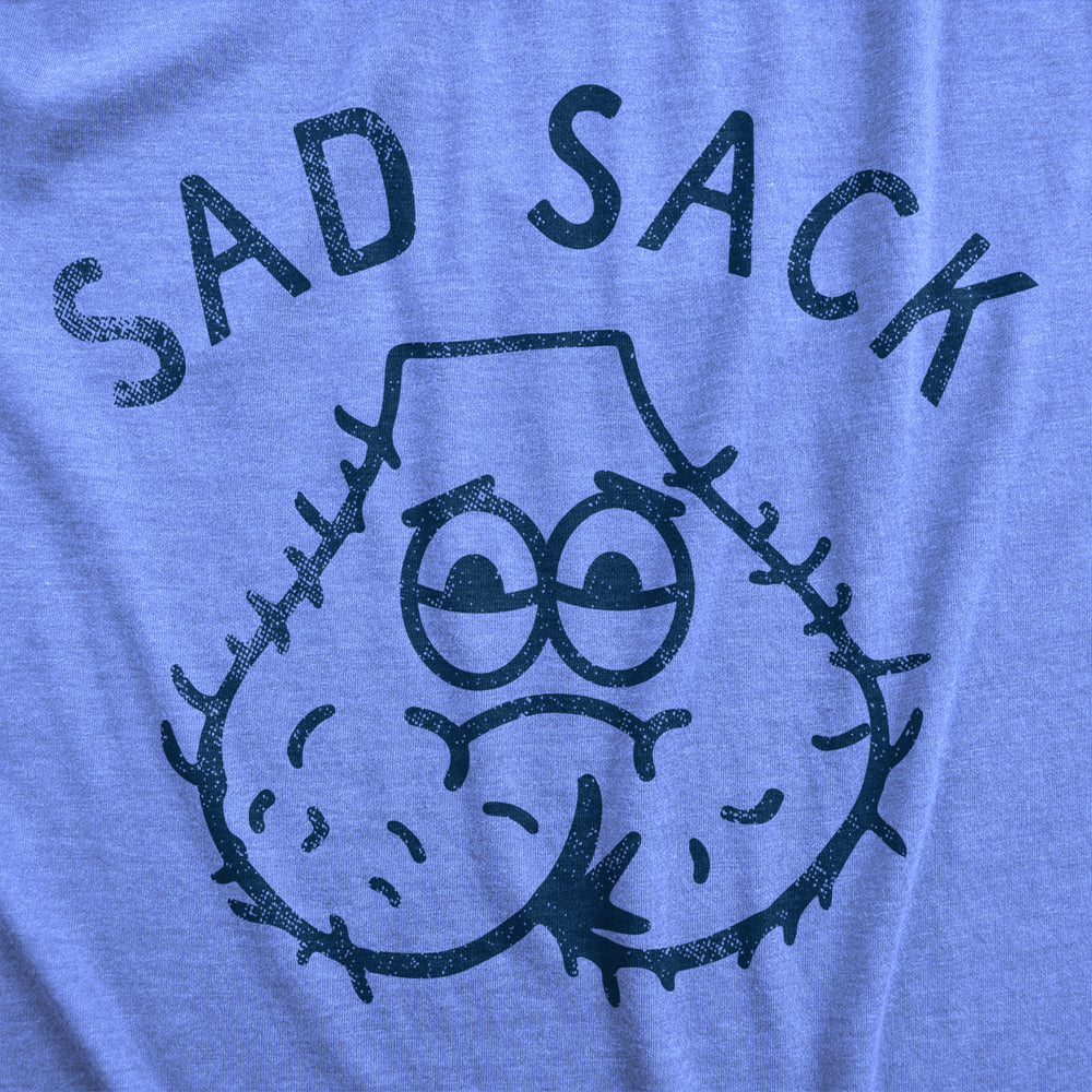 Mens Sad Sack T Shirt Funny Depressed Hairy Balls Adult Joke Tee For Guys Image 2