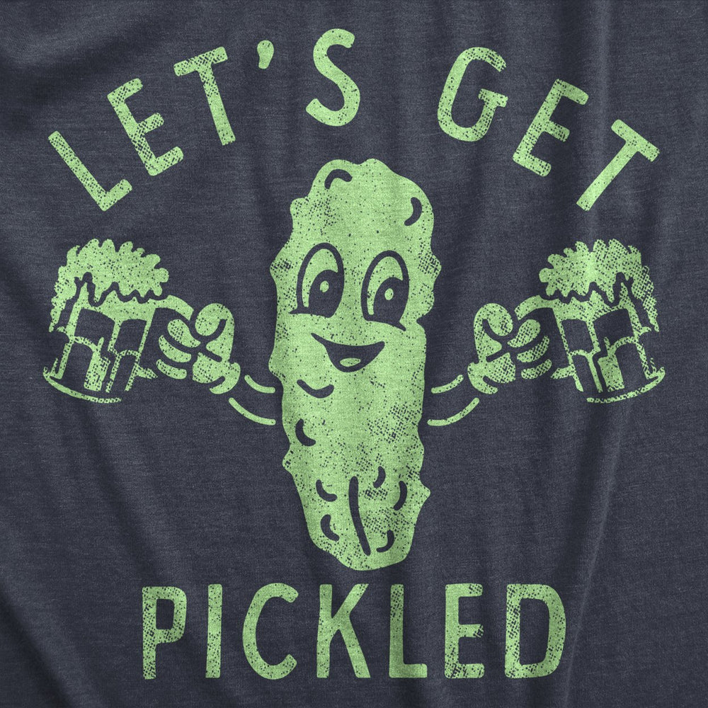 Mens Lets Get Pickled T Shirt Funny Beer Drinking Partying Pickle Lovers Tee For Guys Image 2