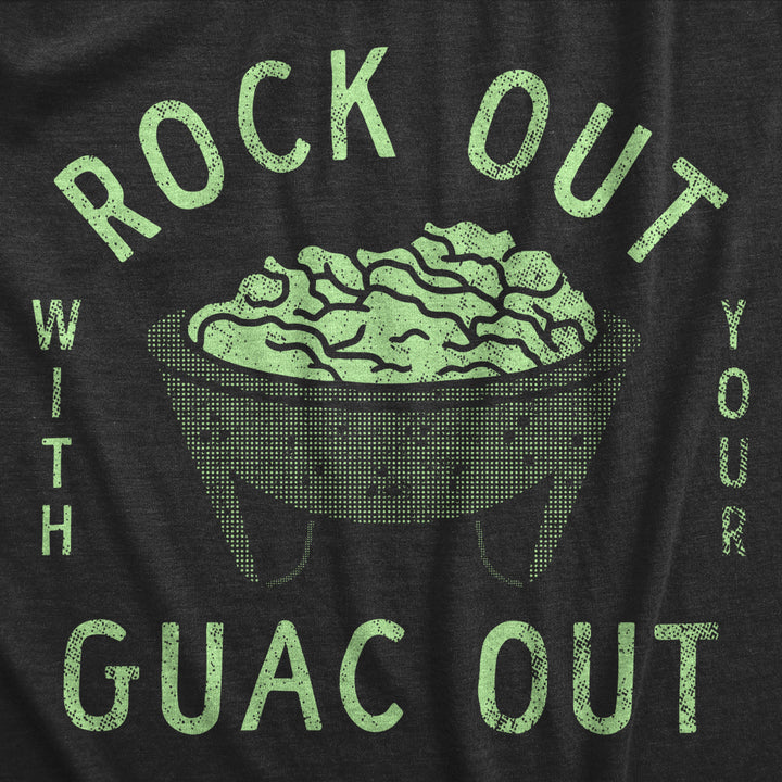 Mens Rock Out With Your Guac Out T Shirt Funny Chips And Guacamole Snack Tee For Guys Image 2