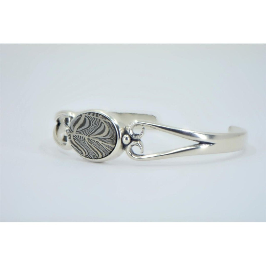 Meteorite Bracelet I Beautiful Damascus Steel Bracelet - TOP METEORITE Jewelry Image 2