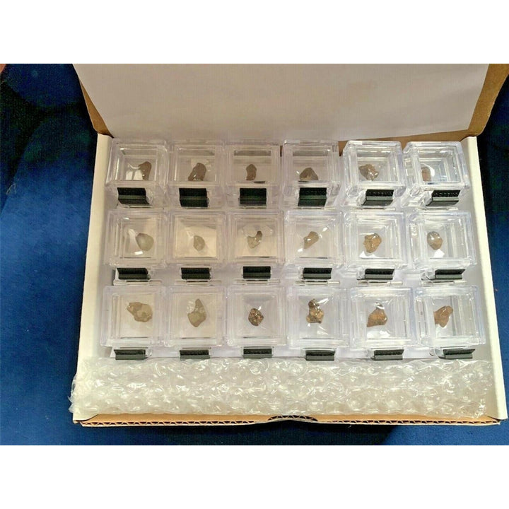 Iron Meteorites - Qty 72 Individually Acrylic Boxed AGOUDAL IIAB Iron - TOP Image 3