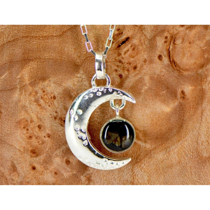 Beautiful Luna Necklace I 925 Silver Meteorite Pendant Jewelry - TOP METEORITE Image 1