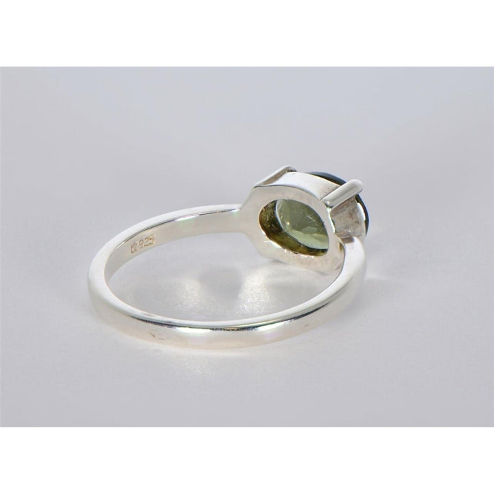 MOLDAVITE Glass Beautiful Faceted Ring - Size 5.5 - TOP METEORITE Jewelry Image 4