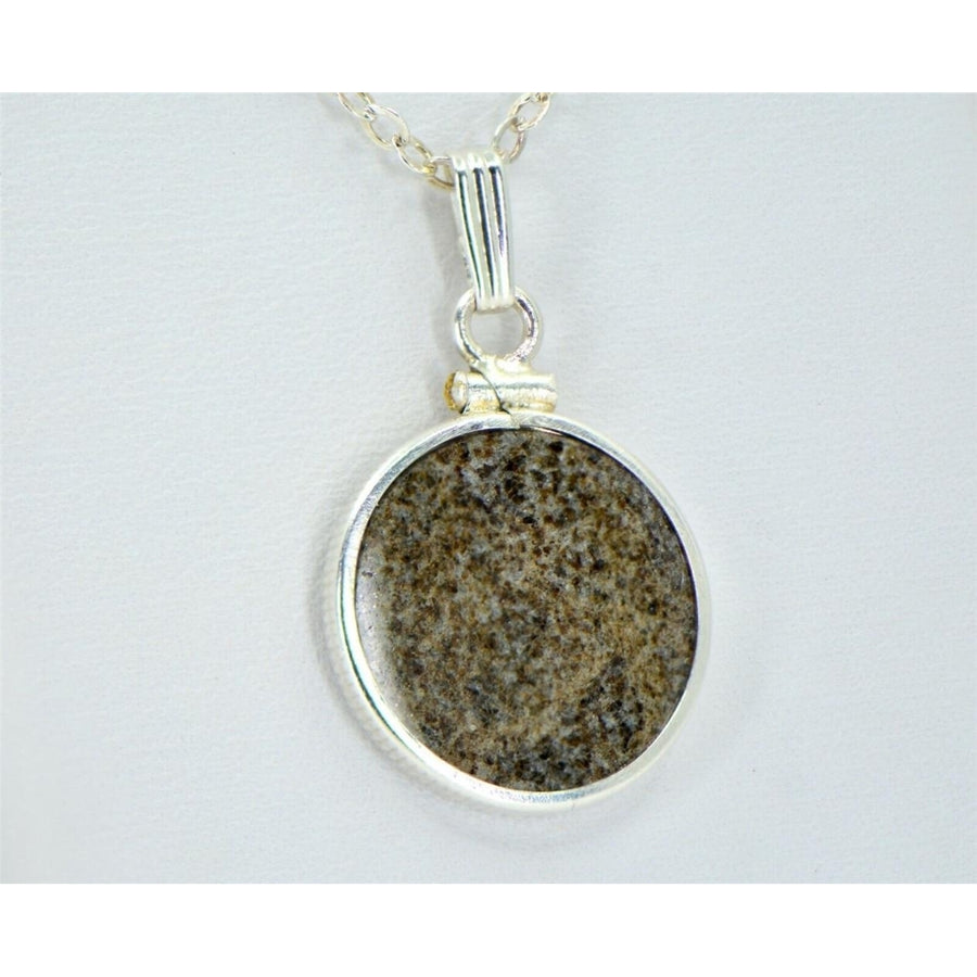 Eucrite HED Meteorite Pendant - Sterling Silver - TOP METEORITE Jewelry Image 1