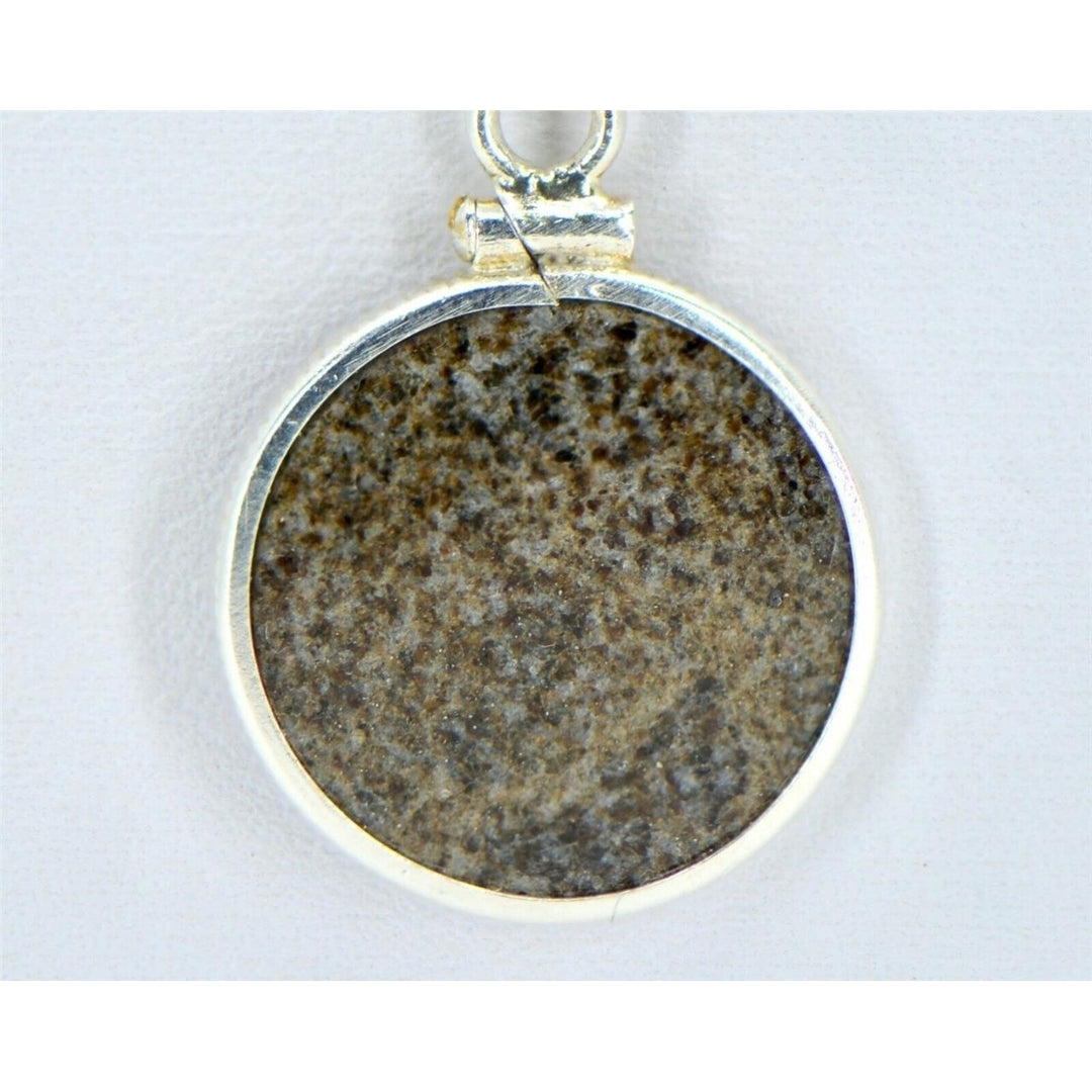 Eucrite HED Meteorite Pendant - Sterling Silver - TOP METEORITE Jewelry Image 2