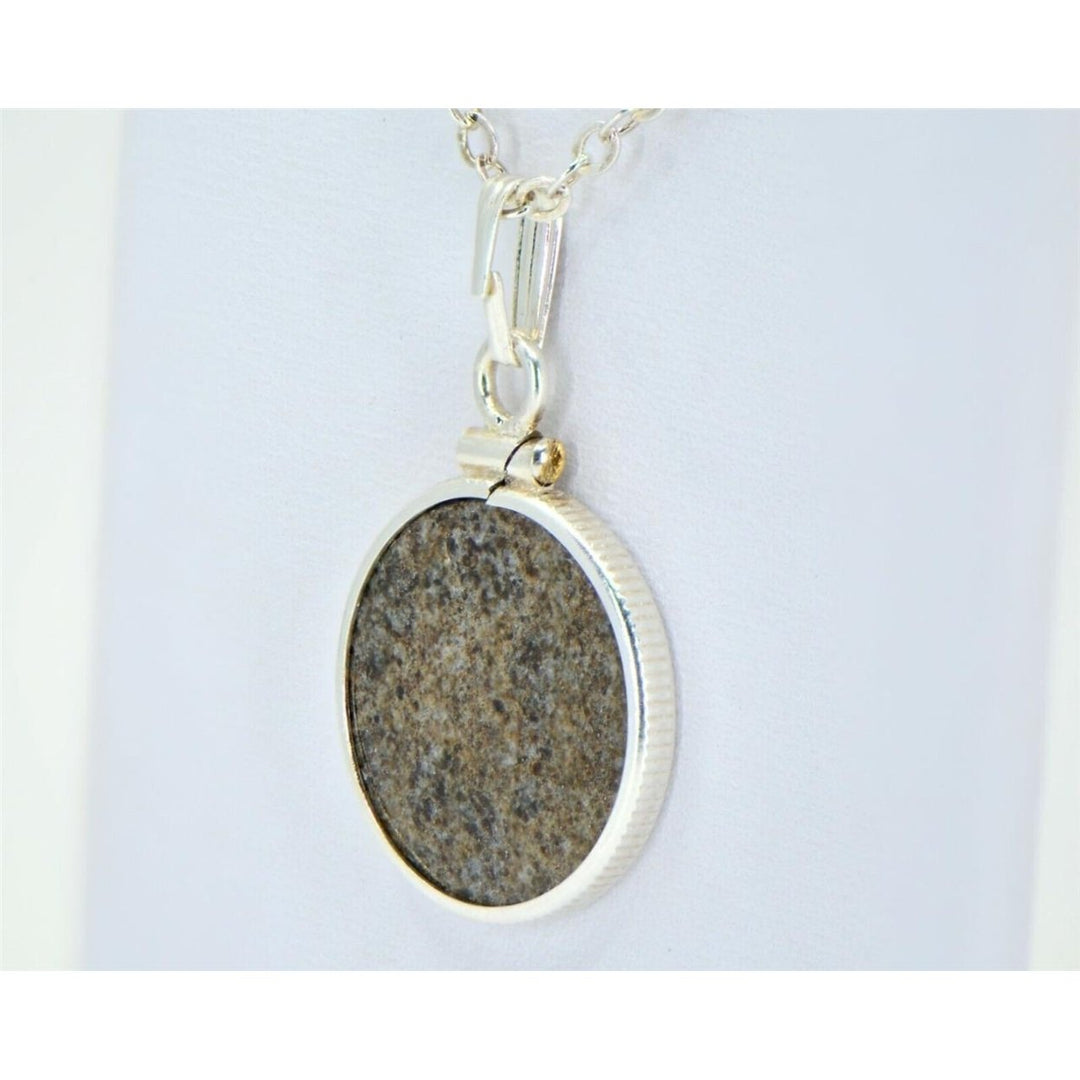 Eucrite HED Meteorite Pendant - Sterling Silver - TOP METEORITE Jewelry Image 4