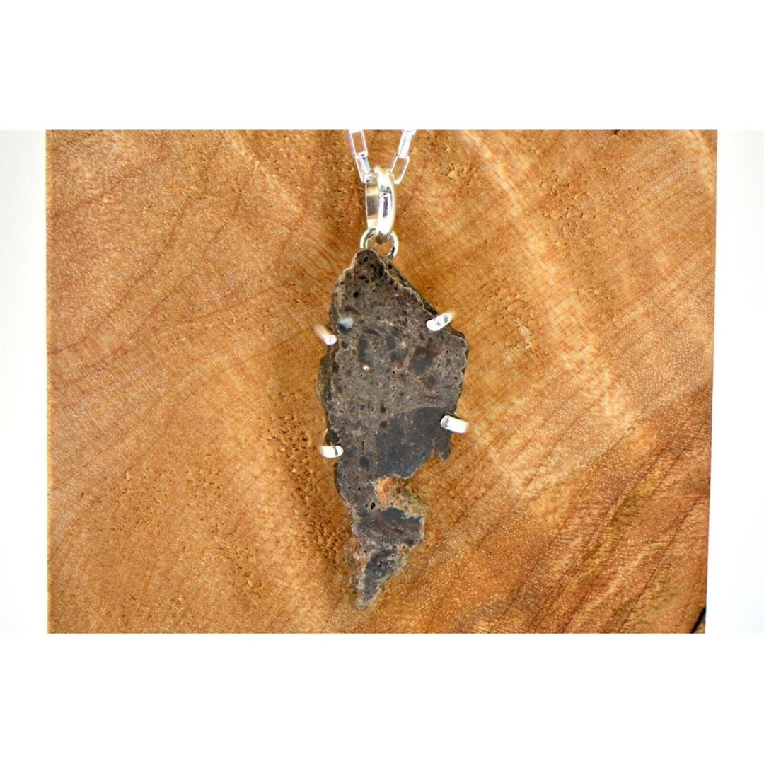 The Tisserlitine Raw Collection - Lunar Meteorite Necklace and Pendant Image 3