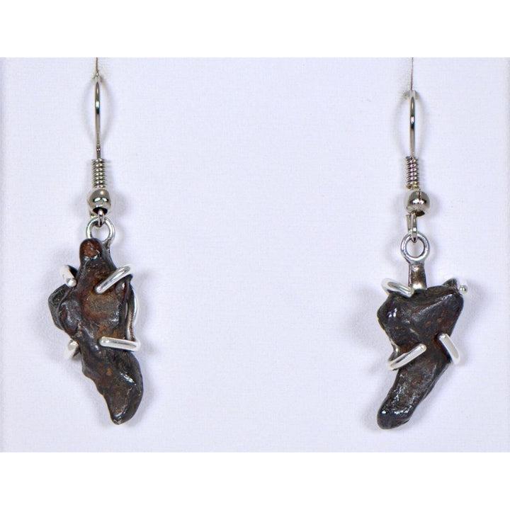 SERICHO Pallasite Meteorite Beautiful Silver Earrings- TOP METEORITE Jewelry Image 1