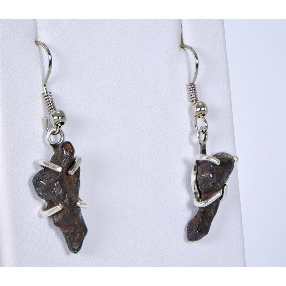 SERICHO Pallasite Meteorite Beautiful Silver Earrings- TOP METEORITE Jewelry Image 2