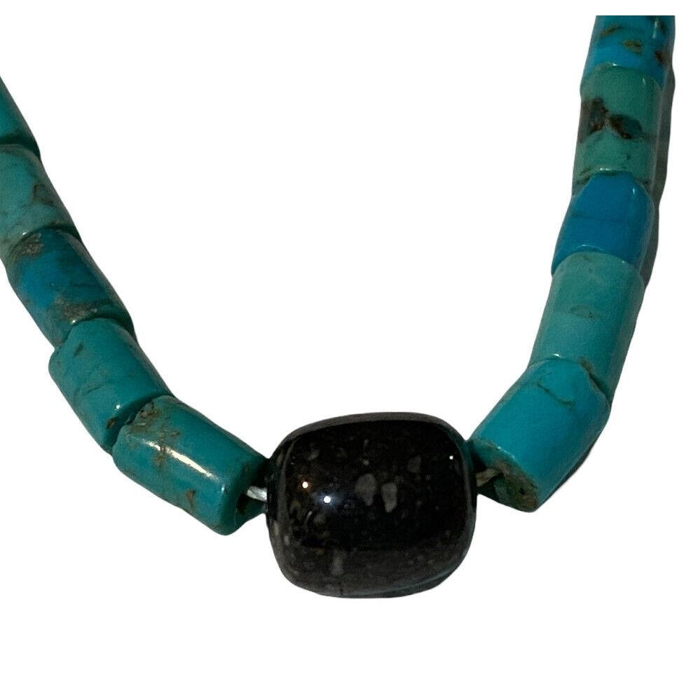 Cielo and Luna - Turquoise with Lunar Meteorite Necklace - TOP METEORITE Image 2