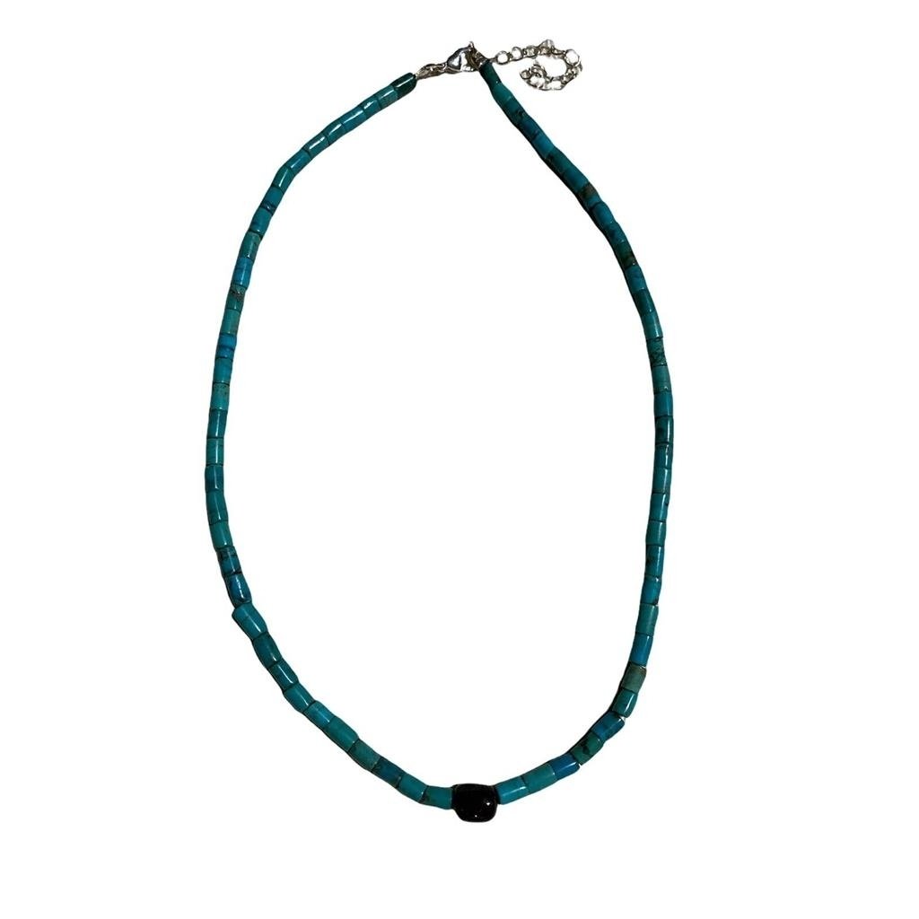 Cielo and Luna - Turquoise with Lunar Meteorite Necklace - TOP METEORITE Image 3