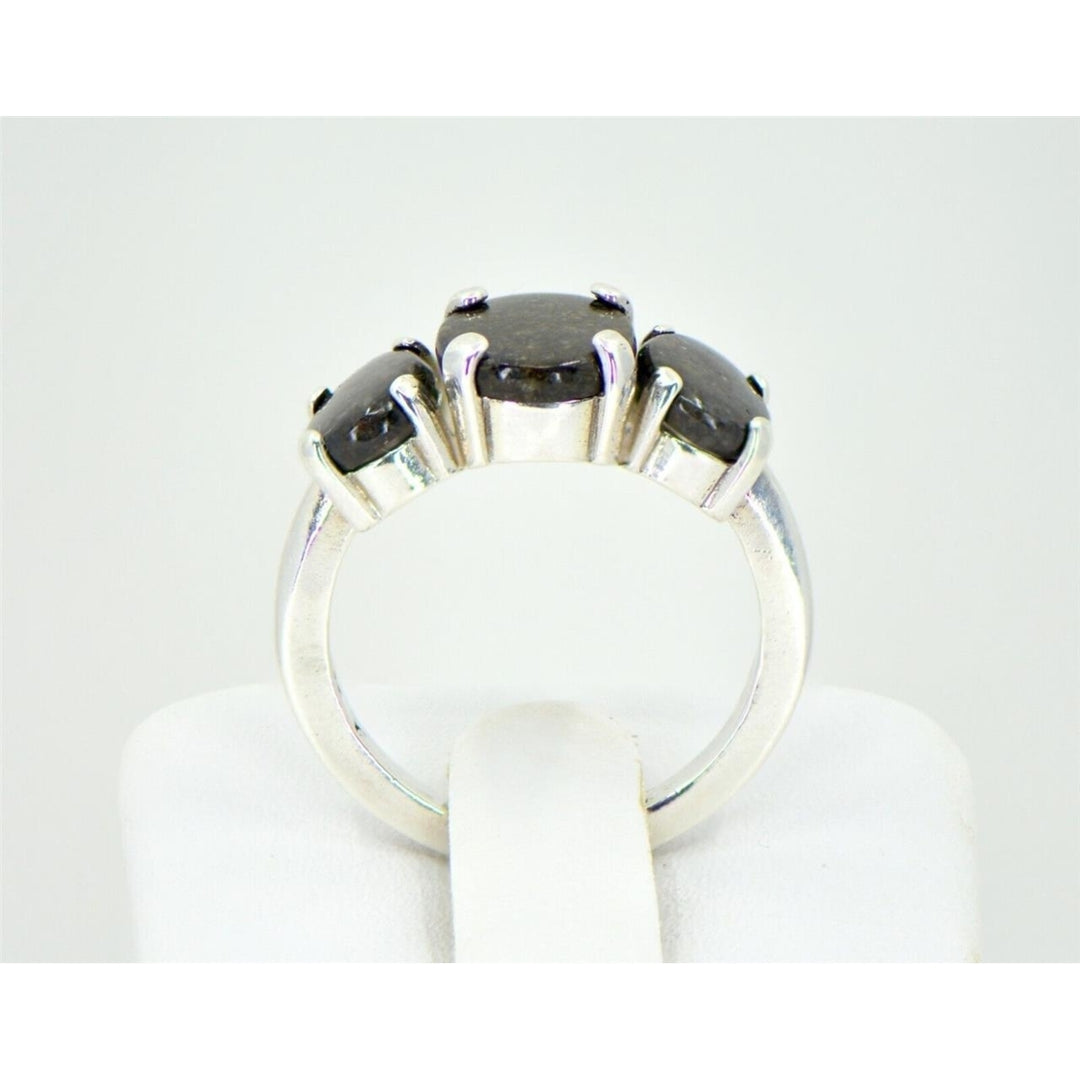 Lunar and Martian Ring - Hand Crafted TOP METEORITE Jewelry - Size 7.25 Image 1