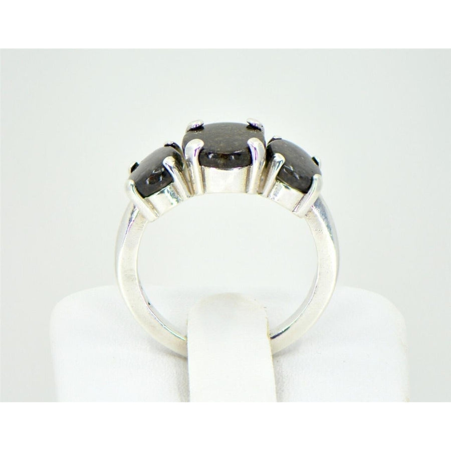 Lunar and Martian Ring - Hand Crafted TOP METEORITE Jewelry - Size 7.25 Image 1