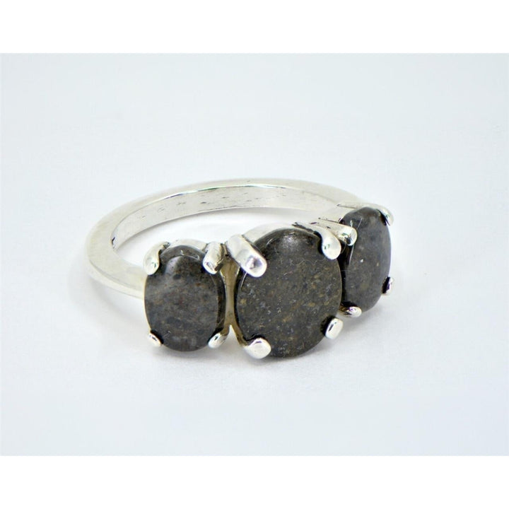 Lunar and Martian Ring - Hand Crafted TOP METEORITE Jewelry - Size 7.25 Image 4