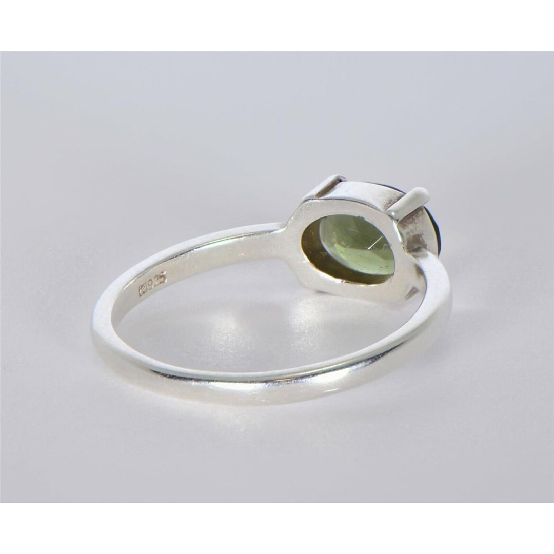 MOLDAVITE Glass Beautiful Faceted Ring - Size 7 - TOP METEORITE Jewelry Image 3