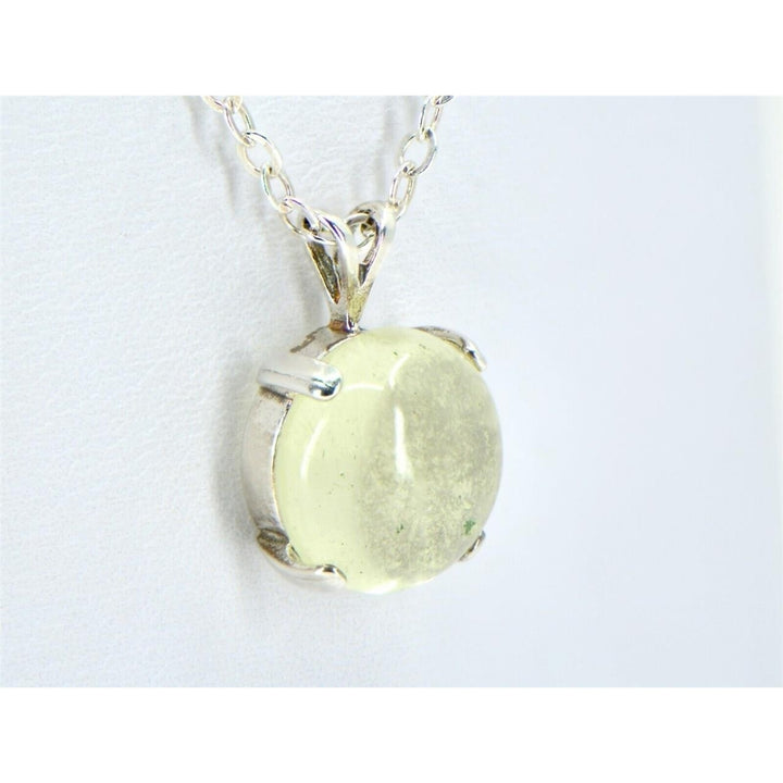 Libyan Desert Glass Round Pendant I Sterling Silver - TOP METEORITE Jewelry Image 2