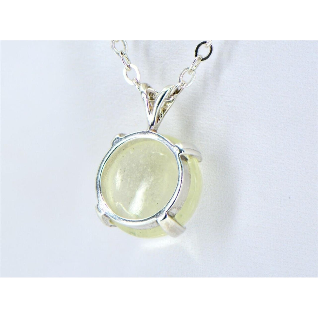 Libyan Desert Glass Round Pendant I Sterling Silver - TOP METEORITE Jewelry Image 3