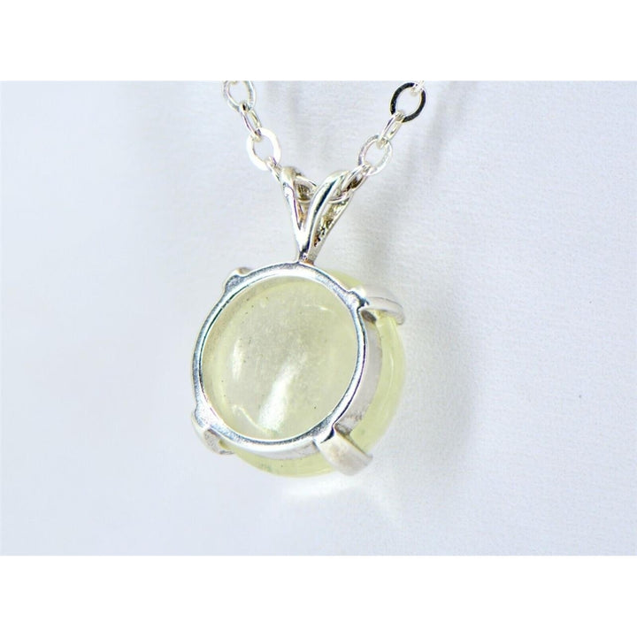 Libyan Desert Glass Round Pendant I Sterling Silver - TOP METEORITE Jewelry Image 3