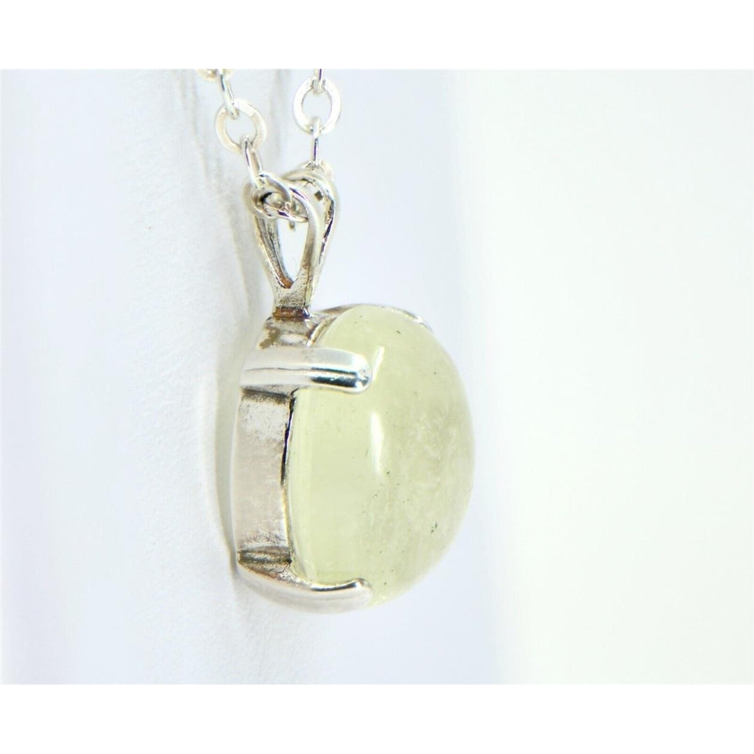 Libyan Desert Glass Round Pendant I Sterling Silver - TOP METEORITE Jewelry Image 4