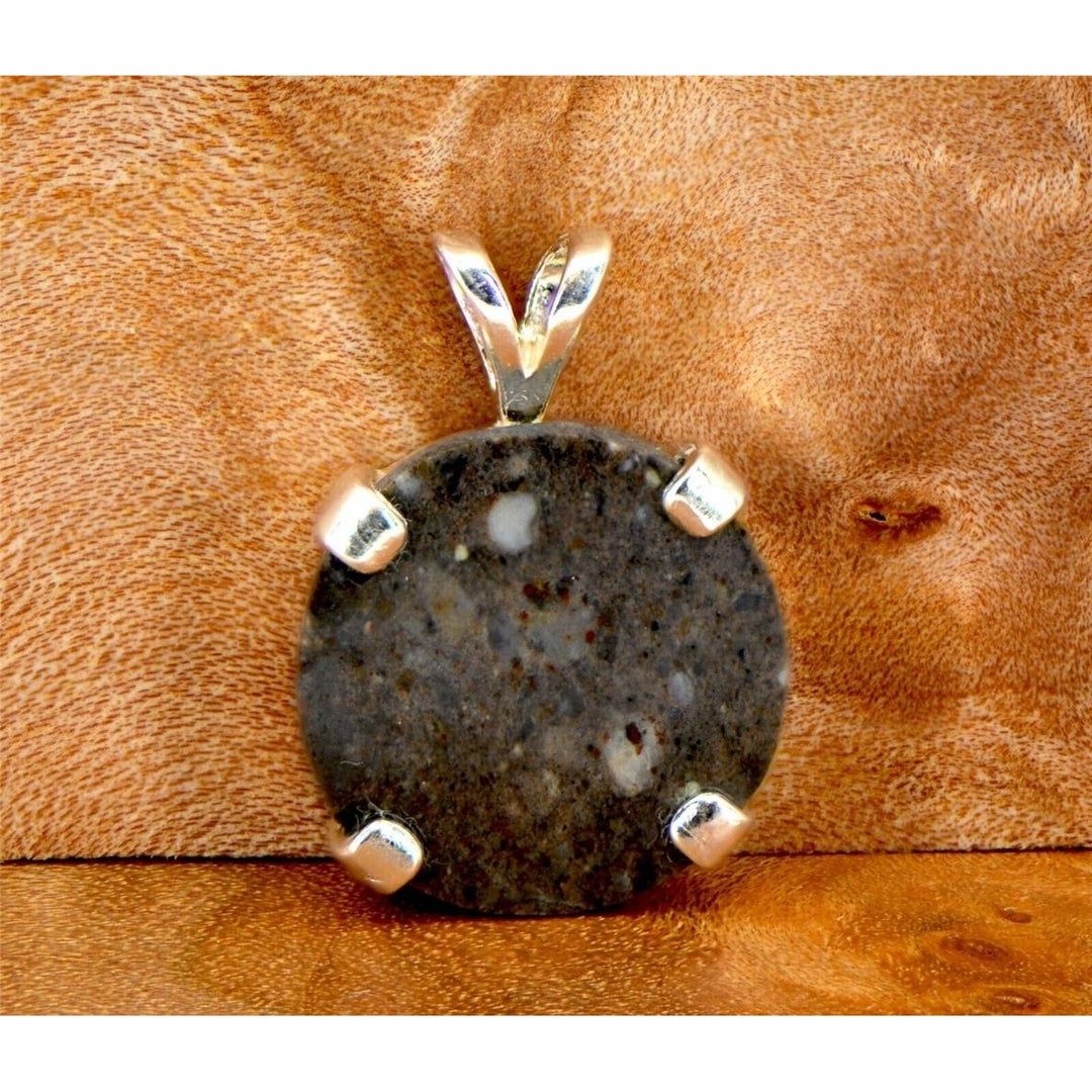 Lunar Meteorite Jewelry I The L a Chea Pendant - TOP METEORITE Jewelry Image 1