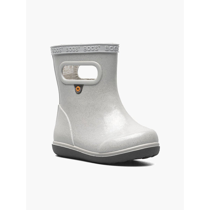 BOGS Kids Skipper II Rain Boots Silver Glitter 73011I-040 Waterproof Size Adjustable Image 1