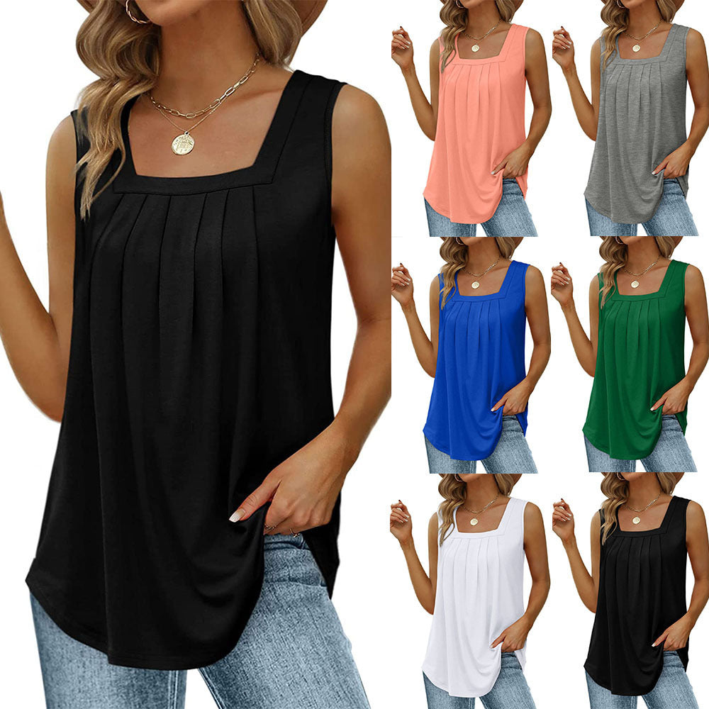 Square Neck Simple Tank Top Image 1