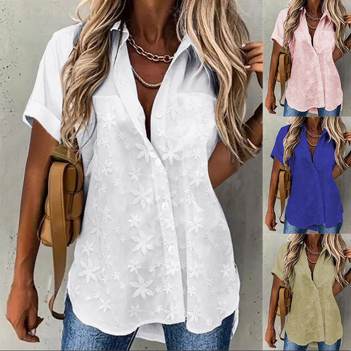 Summer Lace Casual Lace Loose Blouse Image 1