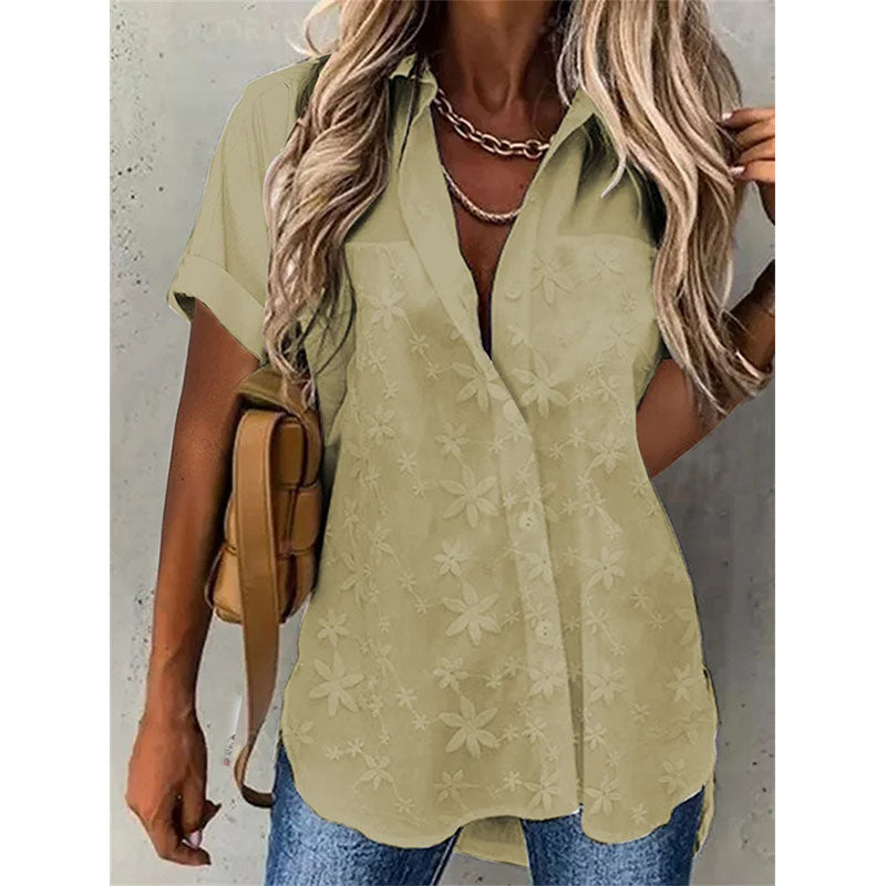 Summer Lace Casual Lace Loose Blouse Image 4