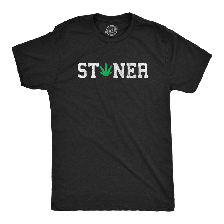 Mens Stoner T Shirt Funny Awesome 420 Weed Leaf Pot Smokers Tee For Guys Image 1