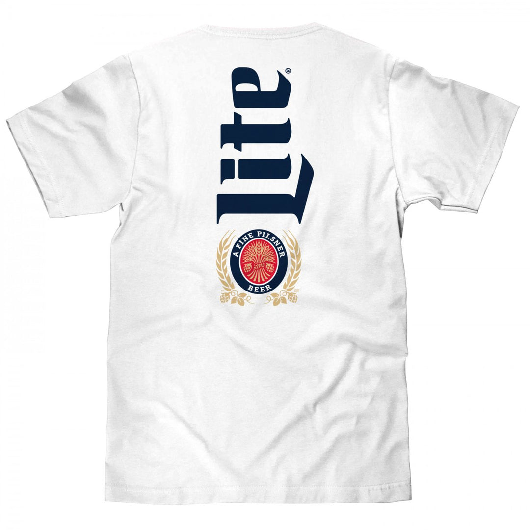 Miller Lite Logo Front and Back Print T-Shirt Image 3