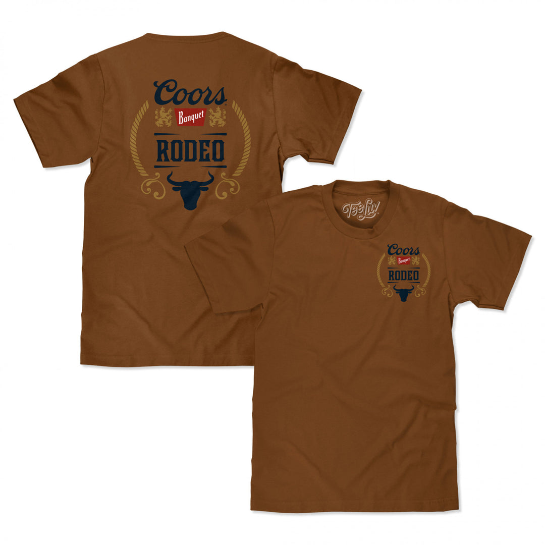 Coors Banquet Rodeo Ornate Logo Front and Back Print T-Shirt Image 1