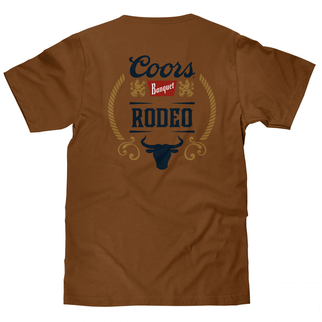 Coors Banquet Rodeo Ornate Logo Front and Back Print T-Shirt Image 3