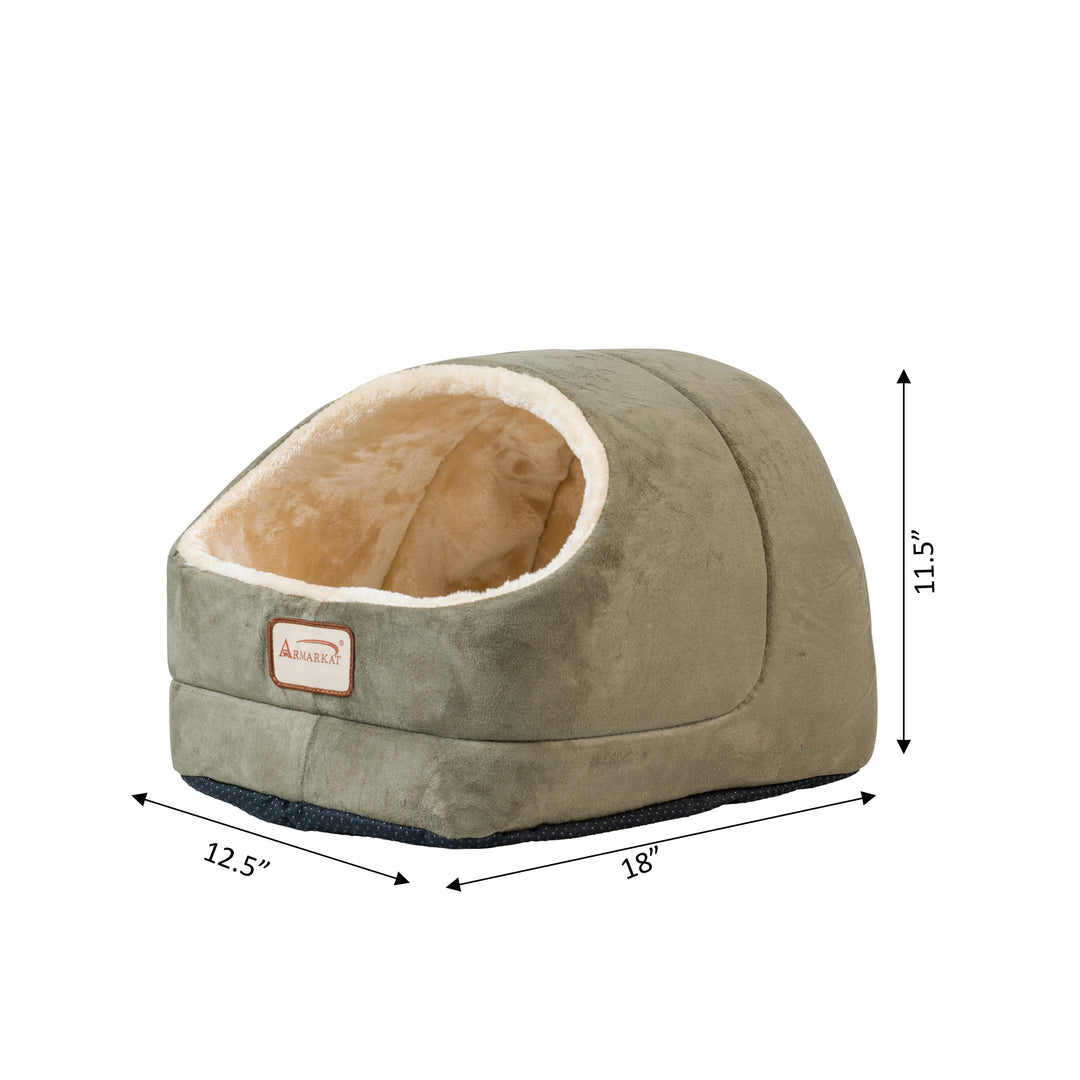 Armarkat Cat Cave Bed With Soft Cushion For Pets C18 Laurel Green Image 4