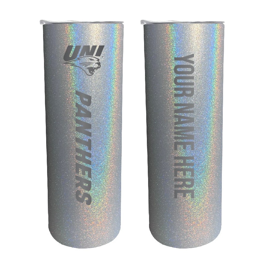 Northern Iowa Panthers Etched Custom NCAA Skinny Tumbler - 20oz Personalized Stainless Steel Insulated Mug Image 4