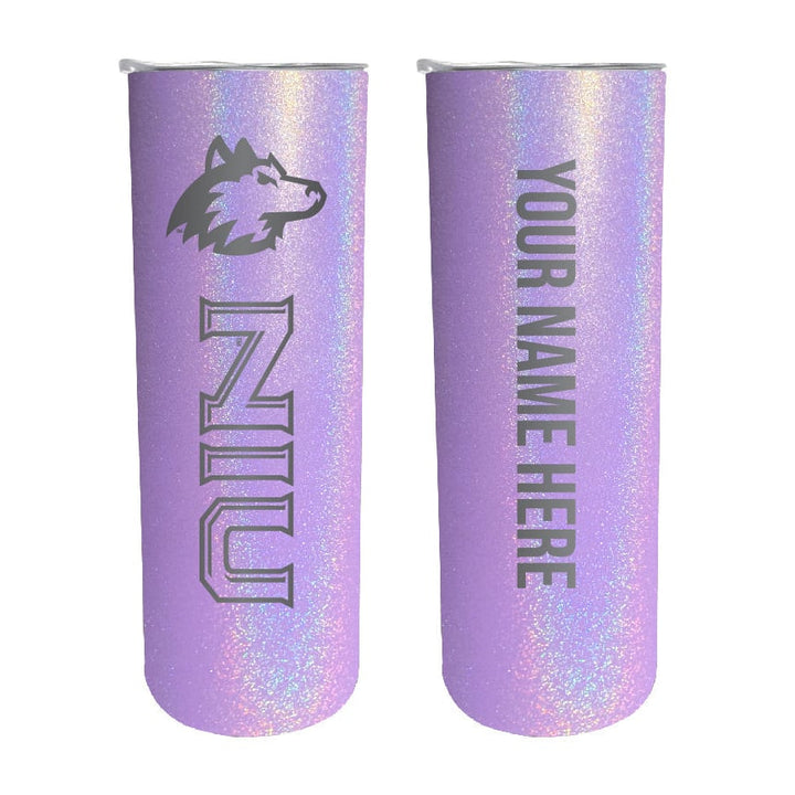 Northern Illinois Huskies Etched Custom NCAA Skinny Tumbler - 20oz Personalized Stainless Steel Insulated Mug Image 1