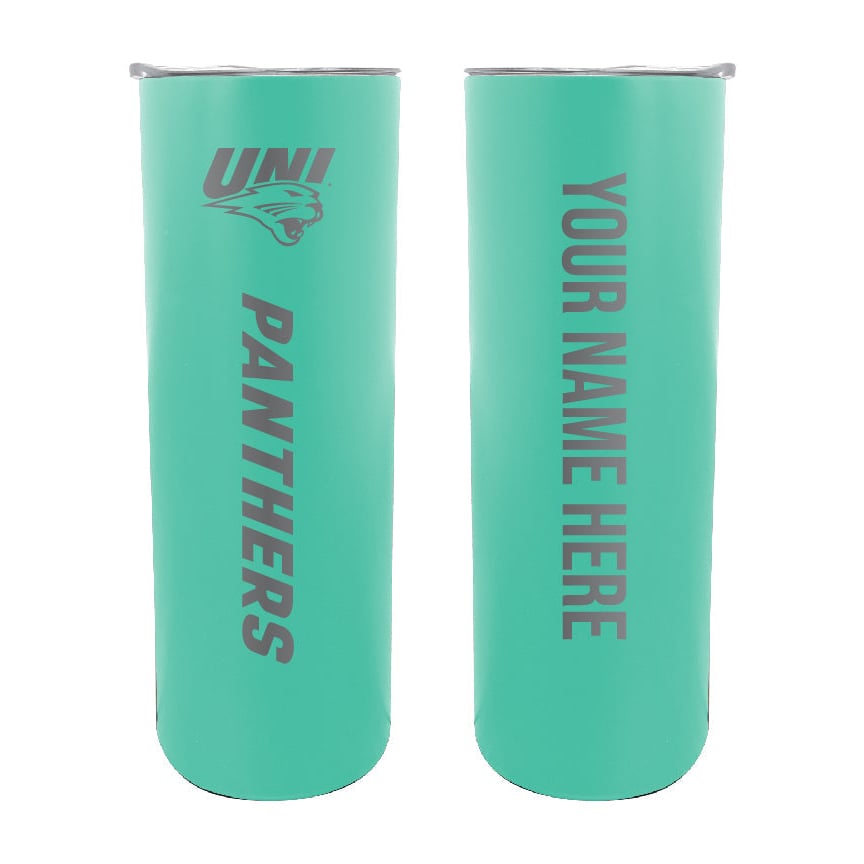 Northern Iowa Panthers Etched Custom NCAA Skinny Tumbler - 20oz Personalized Stainless Steel Insulated Mug Image 6