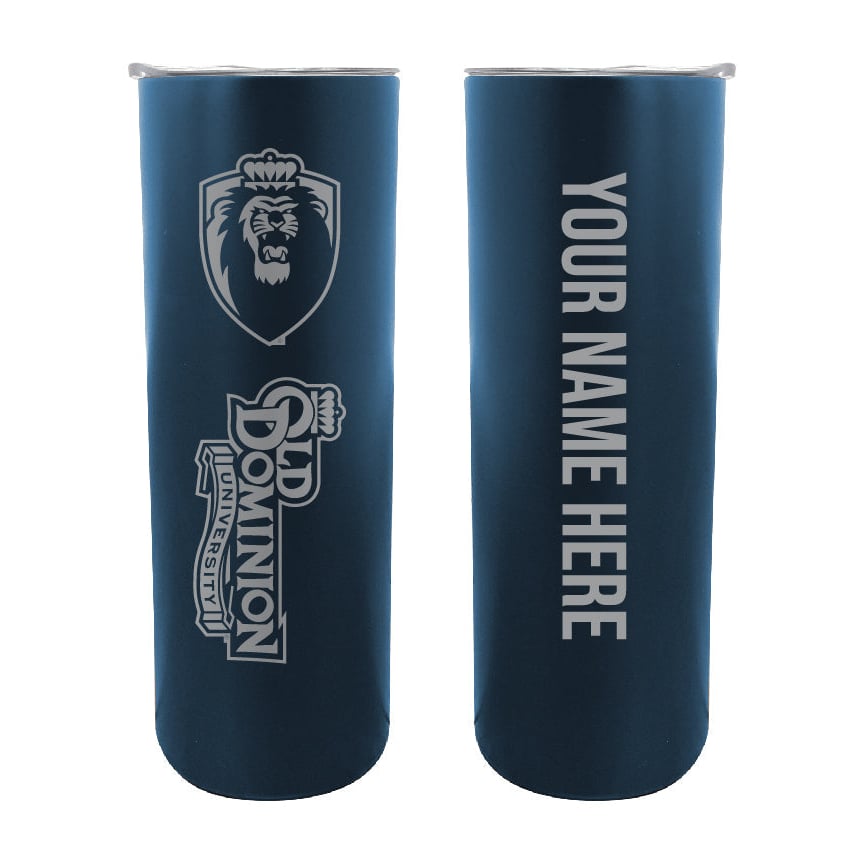 Old Dominion Monarchs Etched Custom NCAA Skinny Tumbler - 20oz Personalized Stainless Steel Insulated Mug Image 2