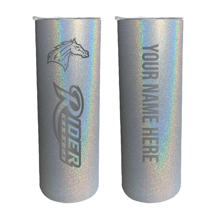 Rider University Broncos Etched Custom NCAA Skinny Tumbler - 20oz Personalized Stainless Steel Insulated Mug Image 1