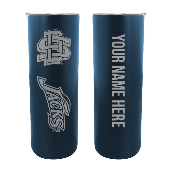 South Dakota State Jackrabbits Etched Custom NCAA Skinny Tumbler - 20oz Personalized Stainless Steel Insulated Mug Image 1