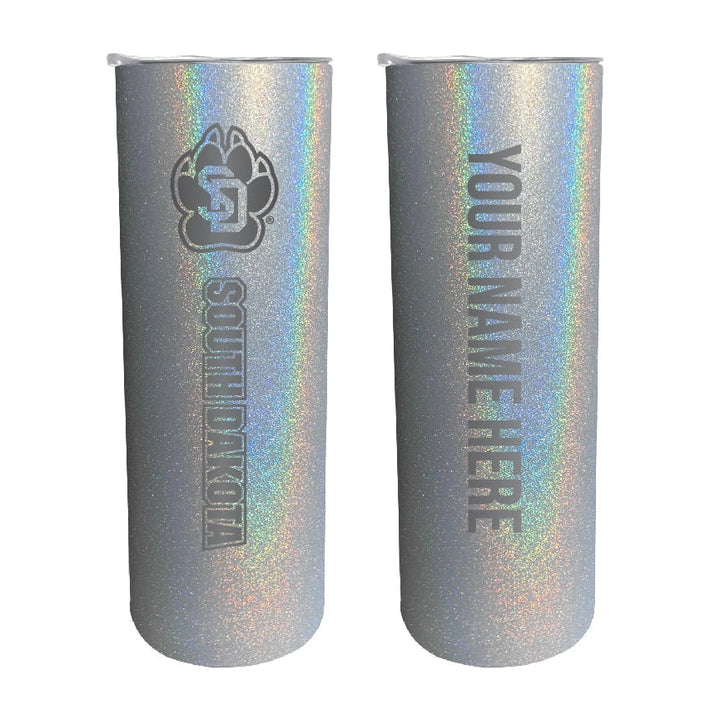 South Dakota Coyotes Etched Custom NCAA Skinny Tumbler - 20oz Personalized Stainless Steel Insulated Mug Image 1