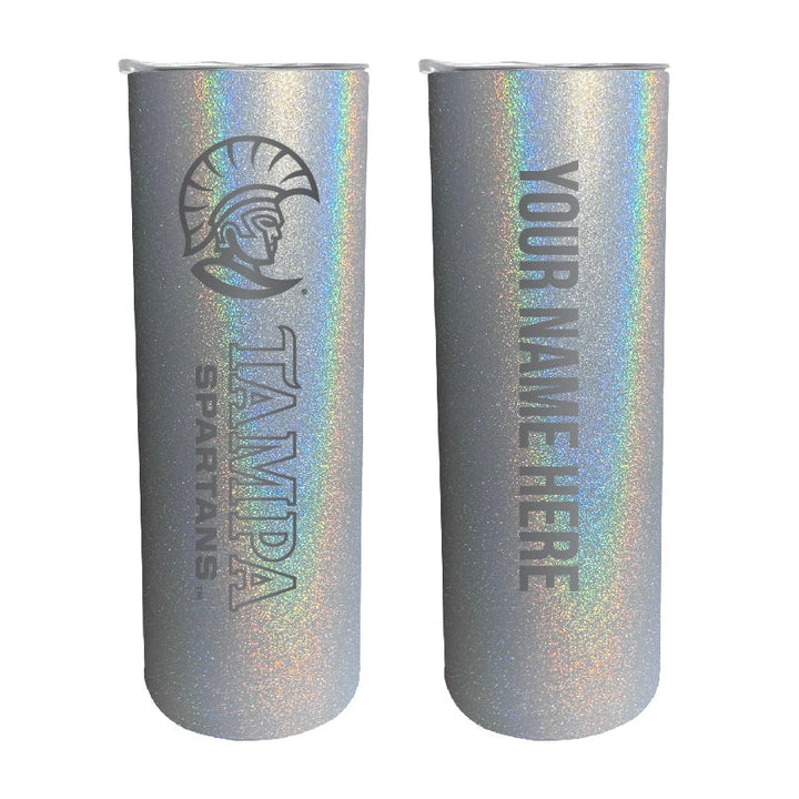 University of Tampa Spartans Etched Custom NCAA Skinny Tumbler - 20oz Personalized Stainless Steel Insulated Mug Image 4